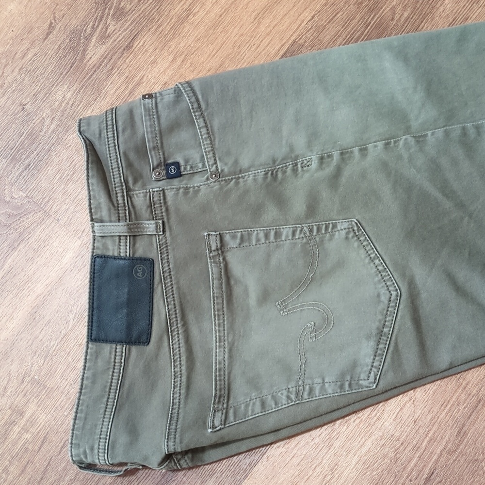 AG Adriano Goldschmied Men's Green Everett Slim Straight Size 34/34 - Picture 3 of 7